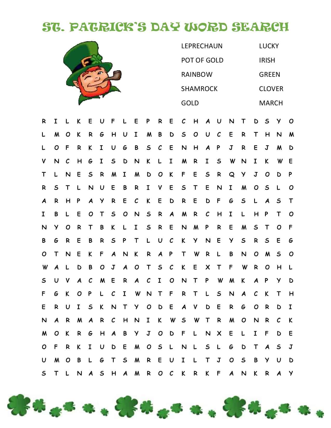 St. Patrick's Day Word Search {free printable!} Cook. Craft. Love.