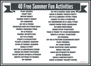 40 Free Summer Fun Activities