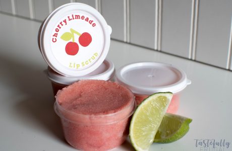 Cherry Limeade Lip Scrub with Free Printable Sticker Tags