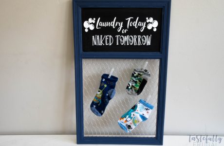 DIY Laundry Room Sign And Missing Sock Holder