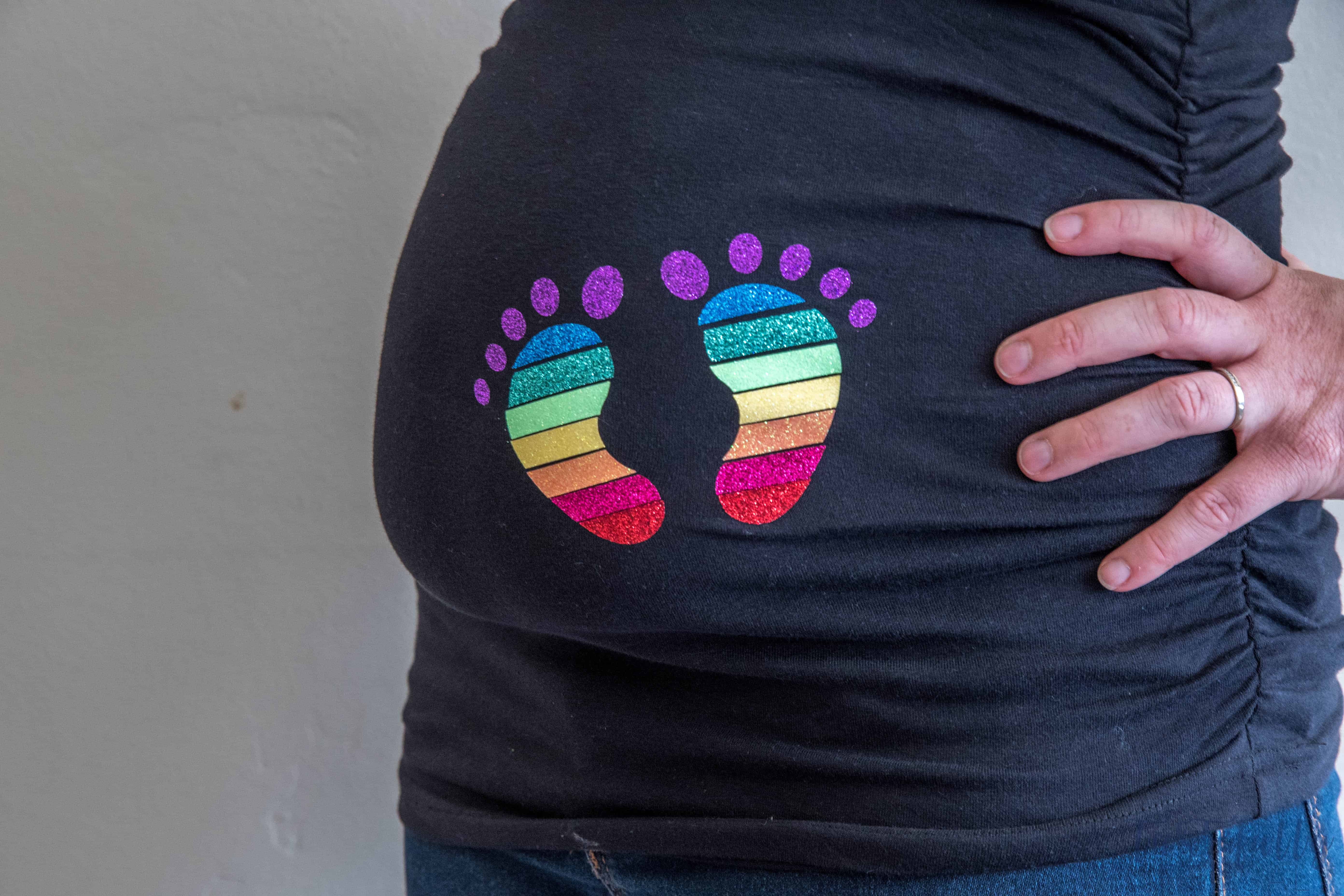 DIY Rainbow Baby Maternity Shirt - Tastefully Frugal