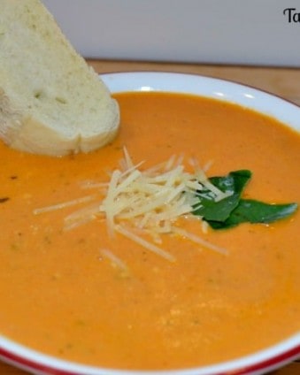 Rich & Creamy Tomato Basil Soup in the Crockpot