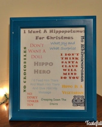 12 Frugal Days of Christmas Day 3: I Want A Hippopotamus For Christmas FREE Printable