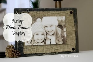 Chic Rustic Burlap Photo Frames from Joy In Our Home