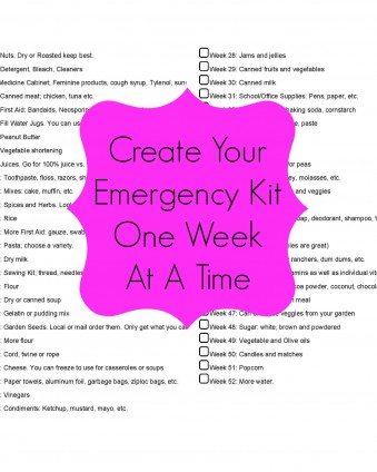 Create Your Emergency Kit One Week At A Time