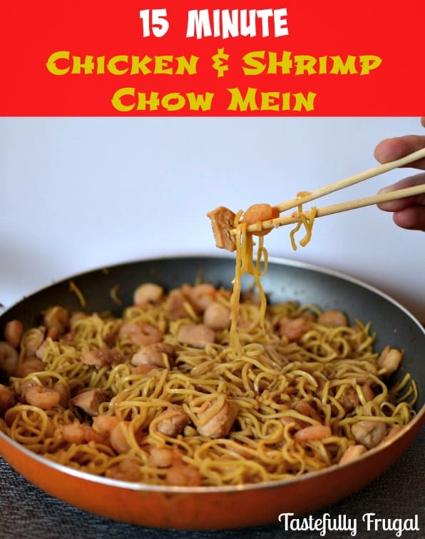 15 Minute Chicken & Shrimp Chow Mein: A fast, healthy(ish) alternative to Panda Express