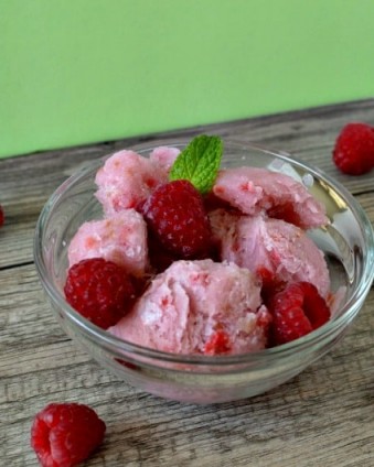 Dairy Free Raspberry Gelato & Blendtec GIveaway: Celebrate Food Allergy Awareness Week with this allergy friendly recipe and win a Blendtec!