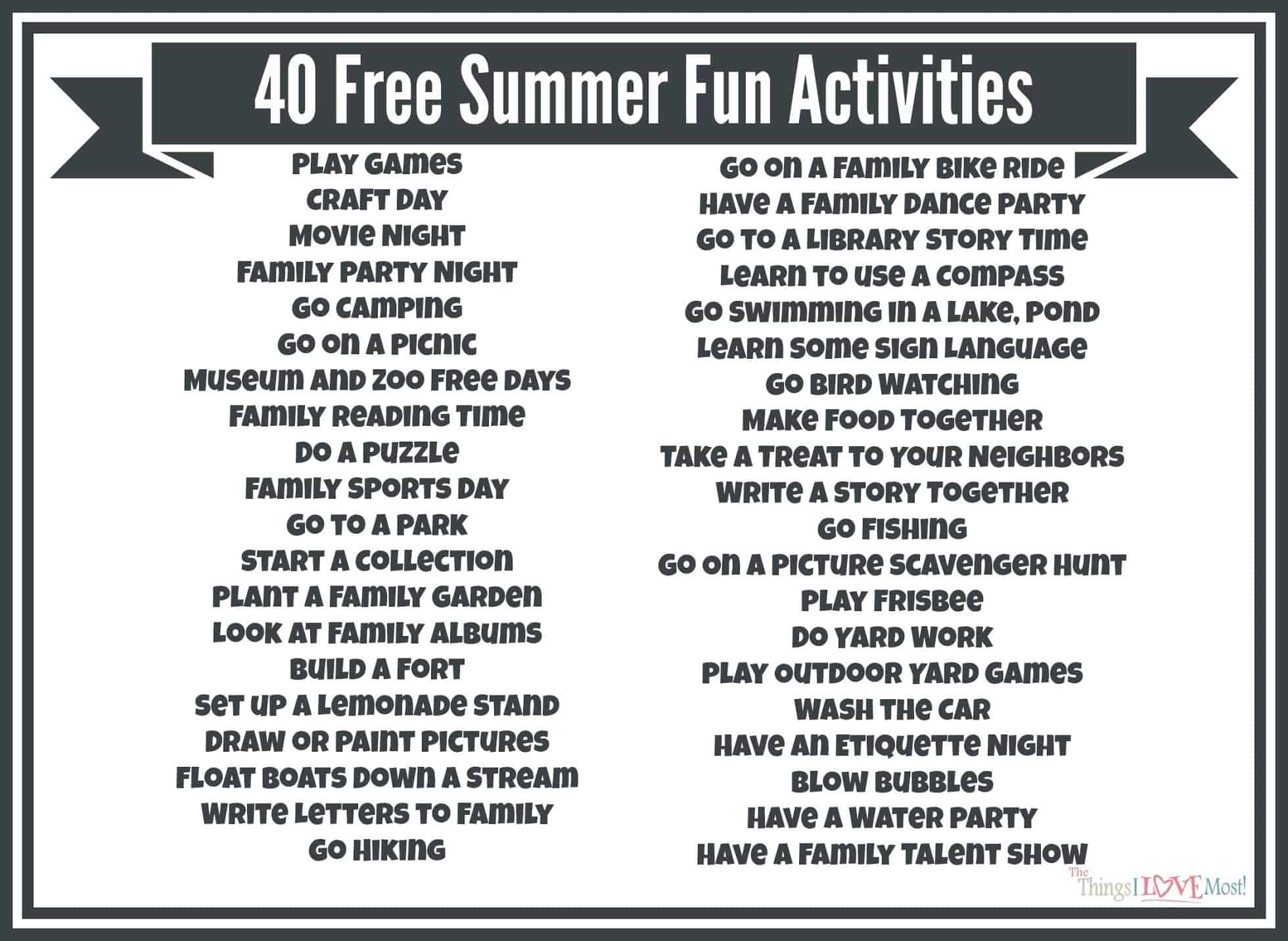 40 Free Summer Fun Activities Tastefully Frugal
