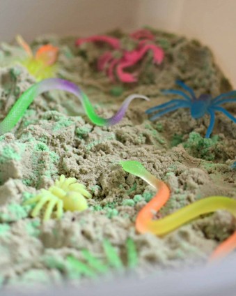 Glow In The Dark Bug Sensory Bin www.tastefullyfrugal.org