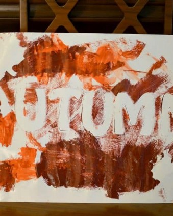 See how I turned my fall craft fail into a cute piece of art made by my kids.