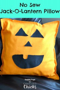 No Sew Jack-O-Lantern Pillow | Day 9 of Tastefully Frugal's 13 Frightfully Fun Days of Halloween