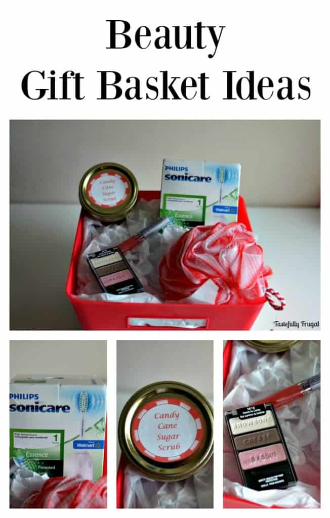 5 Minute Candy Cane Sugar Scrub & More Beauty Gift Basket Ideas | Tastefully Frugal ad #GiftOfPhilips #CollectiveBias