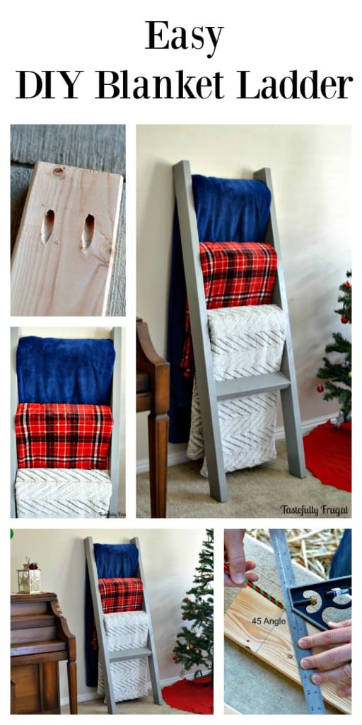 Easy DIY Blanket Ladder | Tastefully Frugal ad #BIGSeason #BigLots #CollectiveBias @BigLots