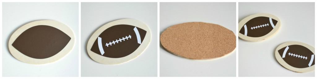 DIY Football Coasters: Keep your tables safe on game day with these easy DIY coasters that you can make in less than 2 minutes! | Tastefully Frugal ad #FamilyPizzaCombo #CollectiveBias