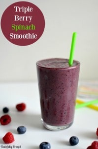 Triple Berry Spinach Smoothie: A healthy way to start your day | Tastefully Frugal