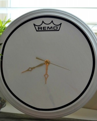 DIY Remo Drum Clock | Tastefully Frugal