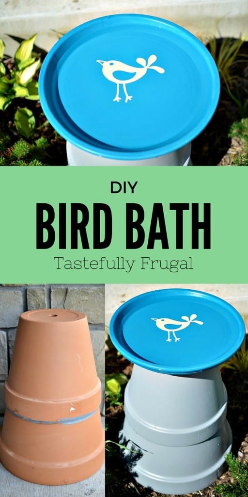 DIY Bird Bath: Make Your Own Bird Bath With Terra Cotta Pots AD #CompleteWithGlade | Tastefully Frugal