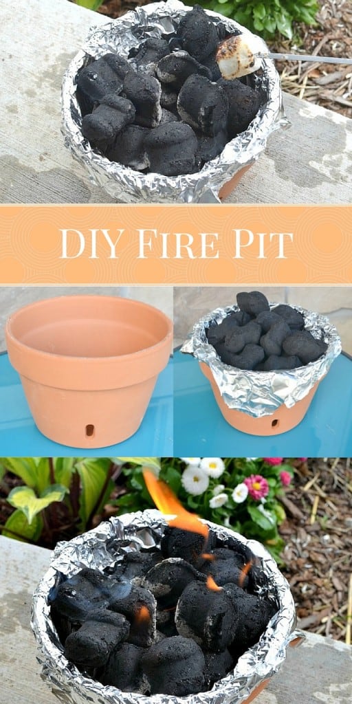 DIY Fire Pit: Make your own table top fire pit out of a terra cotta pot | Tastefully Frugal
