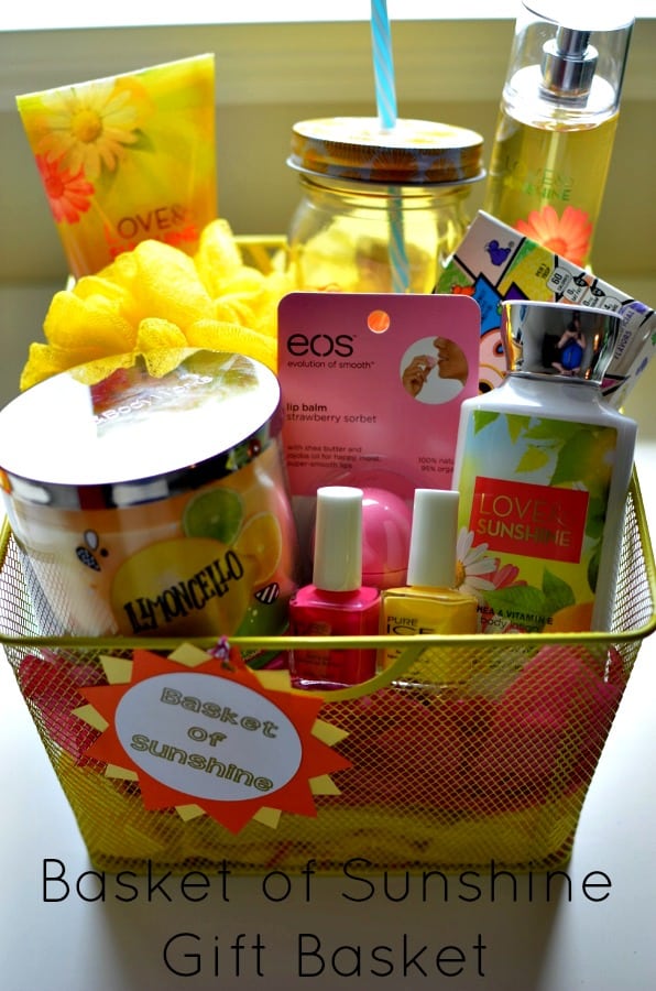 Basket of Sunshine: Brighten someone's day with this fun gift basket | Tastefully Frugal