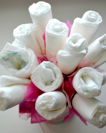 Diaper Bouquet: A Fun Baby Shower Gift You Can Make In 30 Minutes | Tastefully Frugal