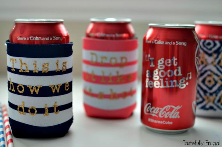 DIY Road Trip Can Koozies: Keep your drinks cool and hip with this 5 minute craft | Tastefully Frugal AD #ShareTheLyrics