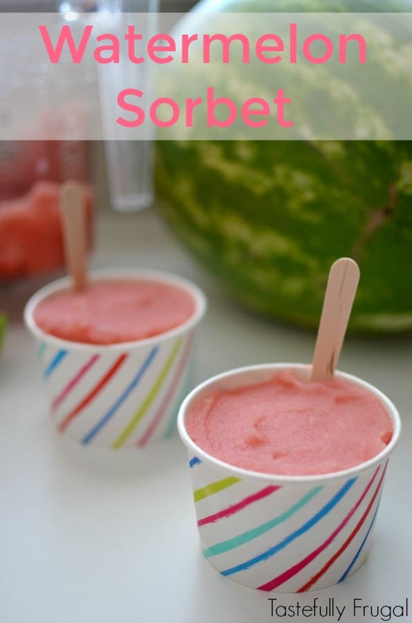 3 Ingredient Watermelon Sorbet: A Healthy, All Natural, Alternative To Ice Cream | Tastefully Frugal