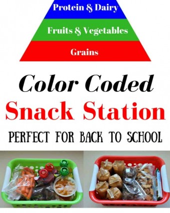 Color Coded Snack Station: Perfect for Back to School! AD #PackSnacksTheyLove