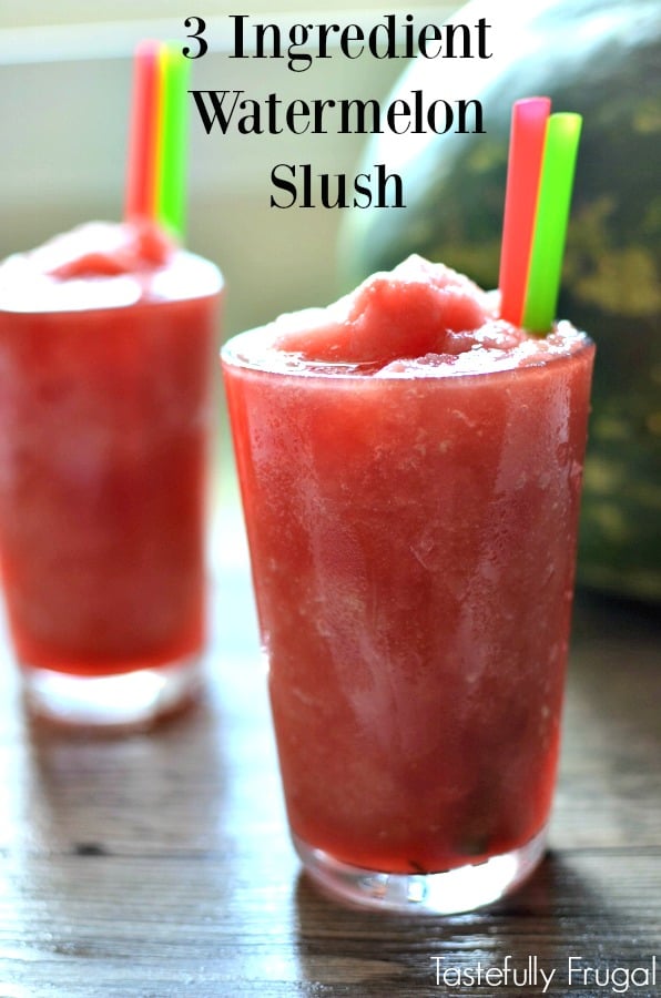 3 Ingredient Watermelon Slush: A healthy treat the whole family will love | Tastefully Frugal