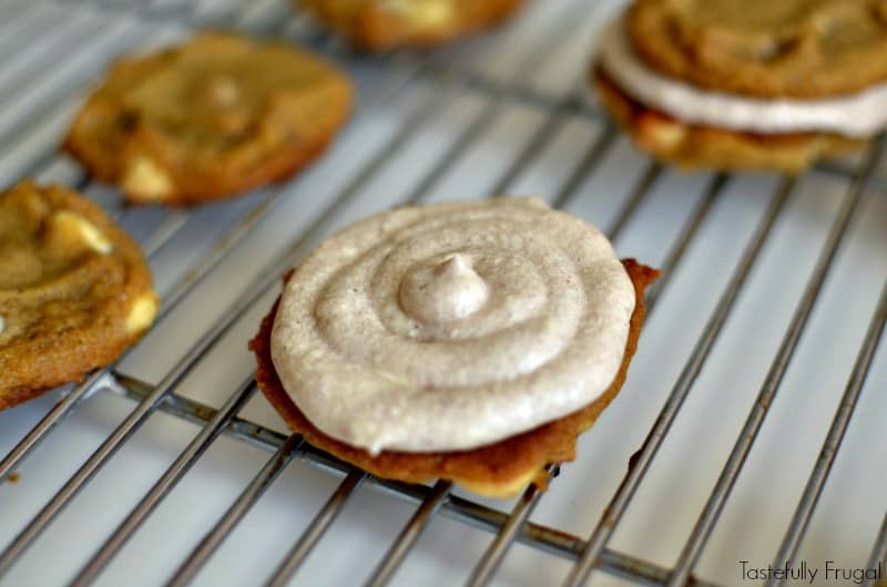 15 Minute Pumpkin Spice Whoopie Pies with Cinnamon Buttercream Frosting: A quick and easy fall treat! AD #BakeHolidayGoodness
