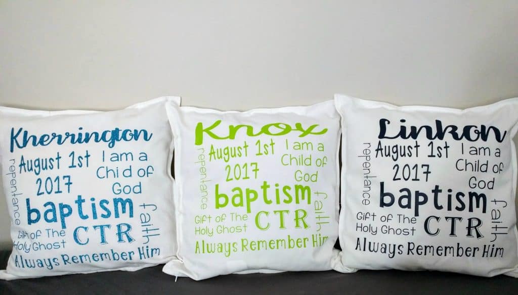 Have an 8 year old getting baptized soon? These pillows make great gifts!