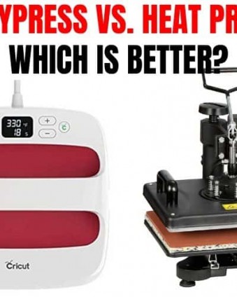 If you work with iron on vinyl a lot you've probably thought about getting a heat press or EasyPress. This post goes over pros and cons of both and which one is the better buy for what you're working on.