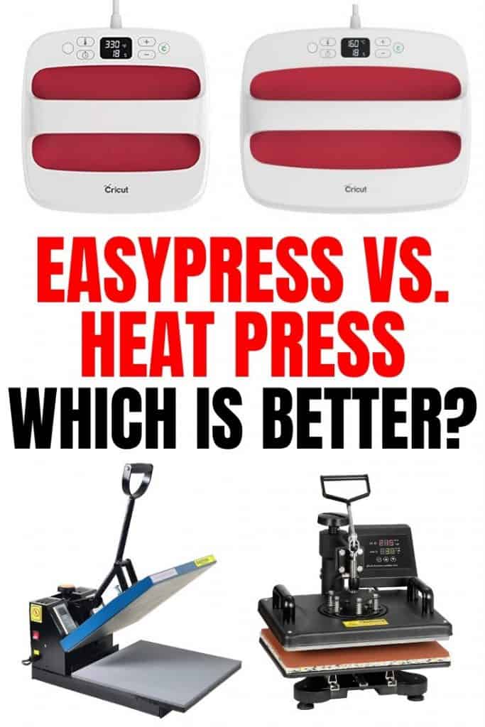 If you work with iron on vinyl a lot you've probably thought about getting a heat press or EasyPress. This post goes over pros and cons of both and which one is the better buy for what you're working on.