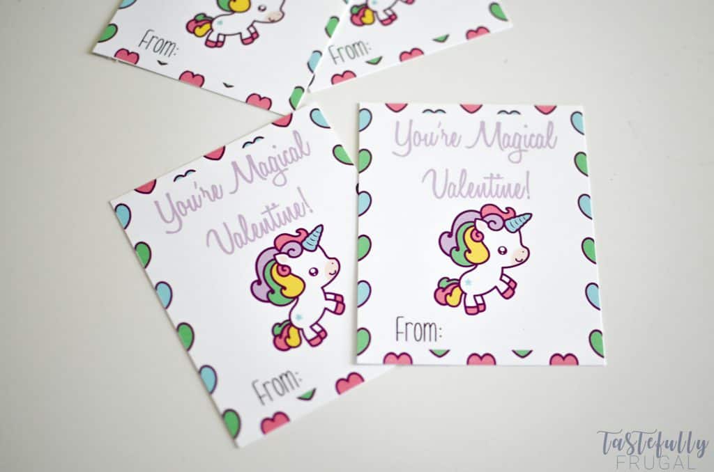 These unicorn valentines are sure to be a hit and you can get the goodies all from the Target Dollar Spot. Print your FREE Valentines Cards on this post.