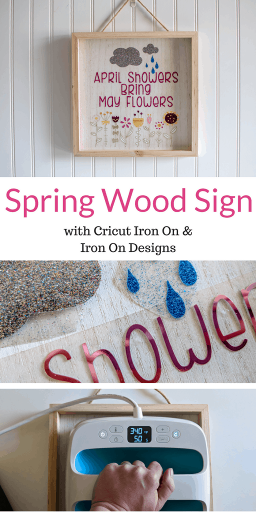 Create this fun Spring sign in minutes with Cricut Iron Vinyl and the new Iron On Designs.