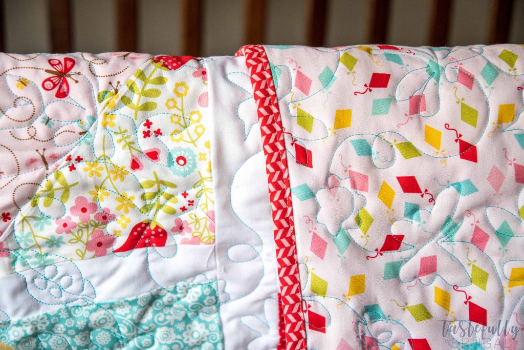 Step By Step Tutorial on how to make a baby quilt cutting the fabric out with your Cricut Maker. #CricutMade #MyCricutQuilt #RileyBlakeDesigns #ad