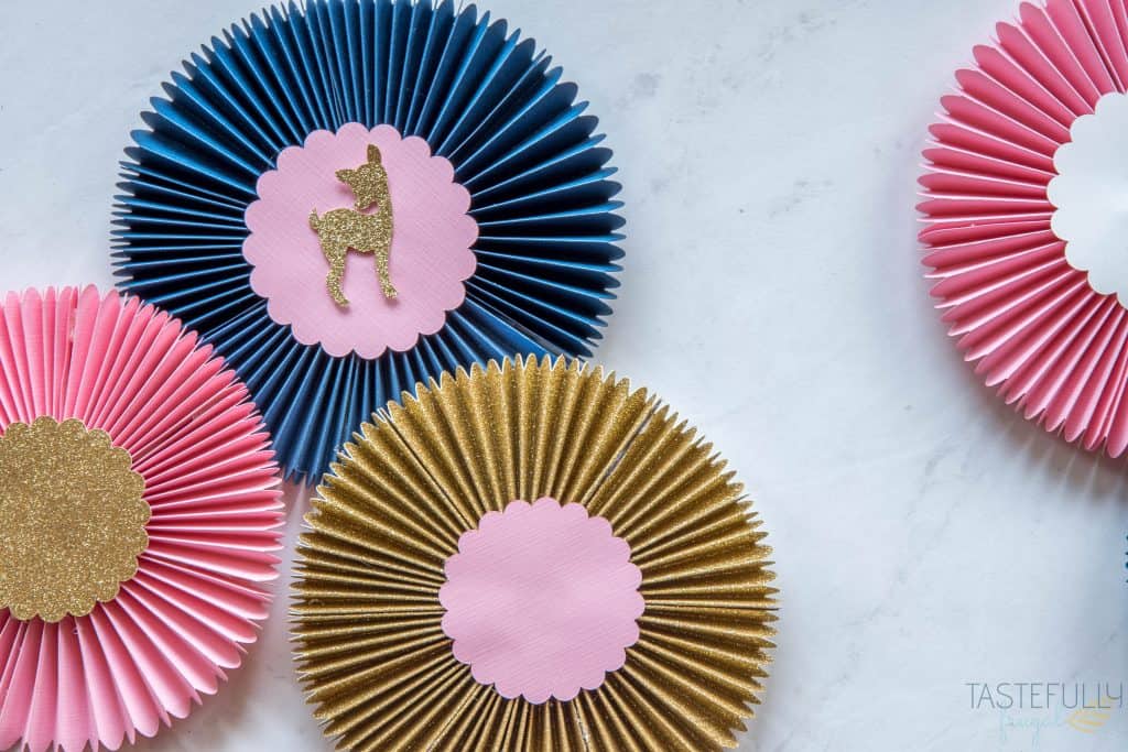 Learn the easy way to make paper rosettes with your Cricut Maker and scoring wheel! #ad