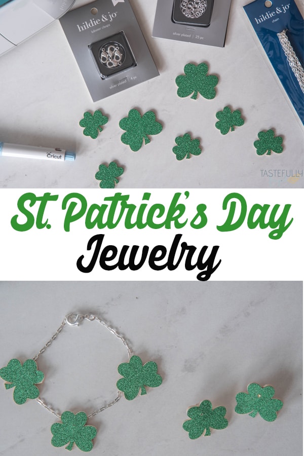 Make sure you're pinch proof this St. Patrick's Day with DIY Jewelry made with Cricut #ad