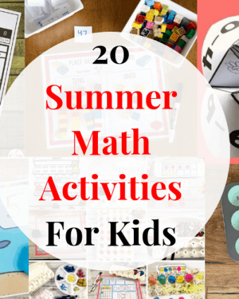 20 Summer Math Activities For Kids Don't let your kids get the summer slide this year - check out these summer math activities perfect for elementary school ages!