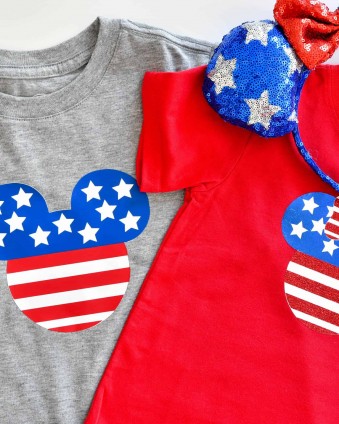 If you're planning a Disneyland trip for the 4th of July, make these Mickey and Minnie Shirts for the whole family!