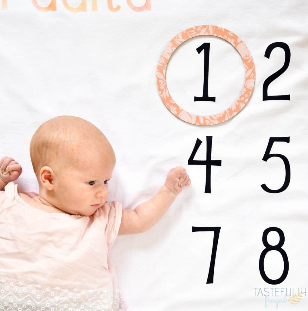 Make your own Baby Milestone Blanket for less than $10