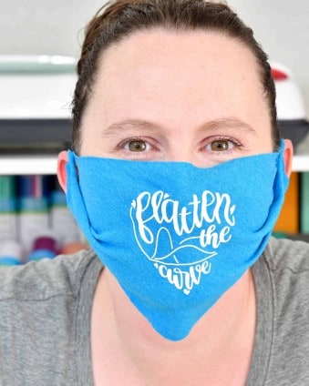 Make no sew face masks out of old shirts. FREE template included.