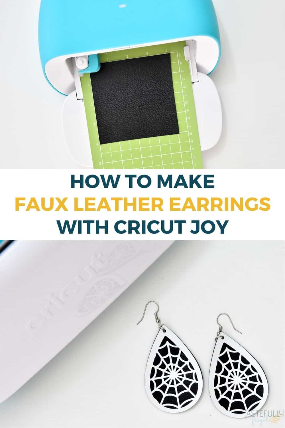 How To Make Faux Leather Earrings with Cricut Joy Tastefully Frugal